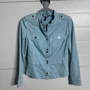White House Black Market Light Blue Utility Jacket